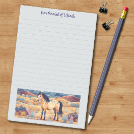 Buckskin Horse Girl Desert Personlig Slogan Post-it Block