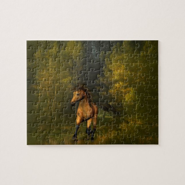 Buckskin Horse i Forest Puzzle Pussel (Horisontell)