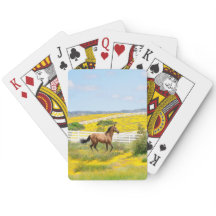 Buckskin Horse Runin i Fält-uppspelningskort