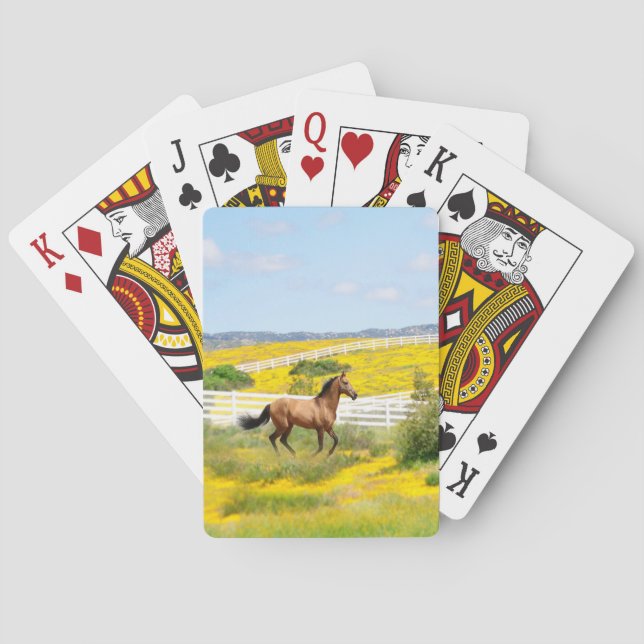 Buckskin Horse Runin i Fält-uppspelningskort Casinokort (Baksidan)