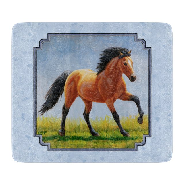 Buckskin Horse Running Light Blue (Framsidan)