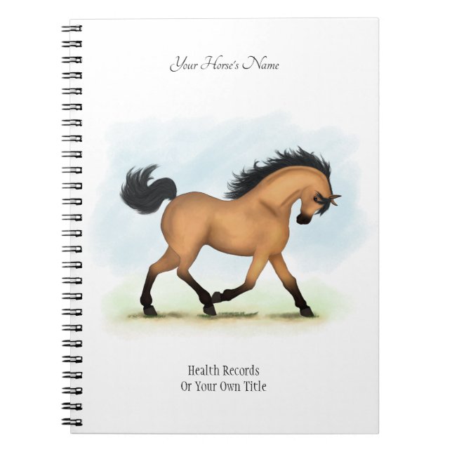 Buckskin Personlig Horse Owners Journal Anteckningsbok (Framsidan)