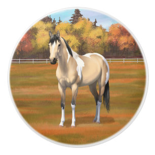 Buckskin Pinto Dun Paint Horse Stailopp Knopp