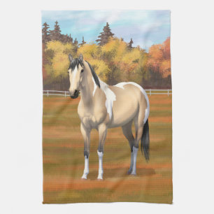 Buckskin Pinto Dun Paint Horse Stailopp Kökshandduk