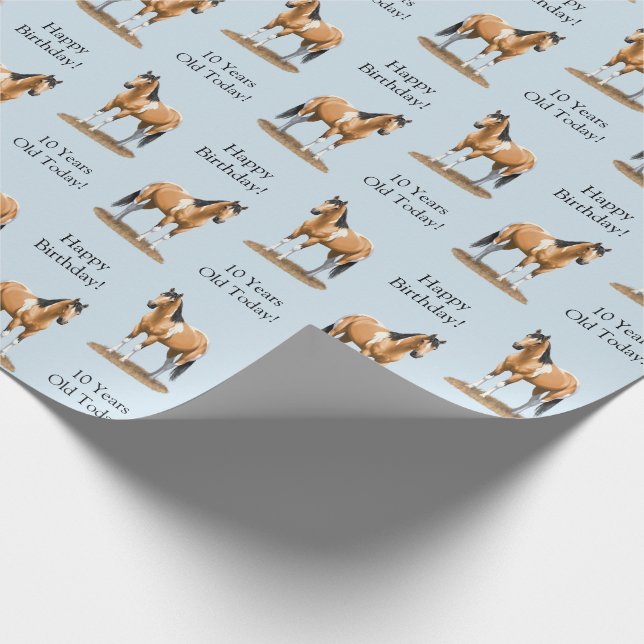 Buckskin Pinto Dun Paint Horse Stailopp Presentpapper (Hörn)