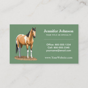 Buckskin Pinto Dun Paint Horse Stailopp Visitkort