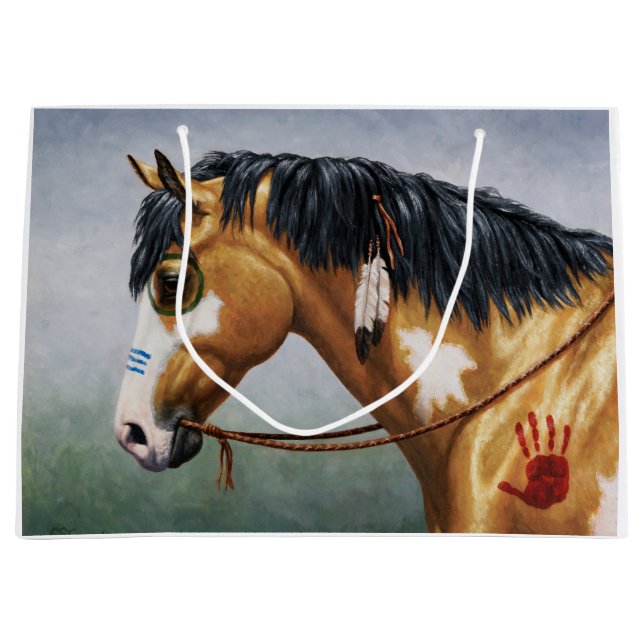 Buckskin Pinto Native American Krig Horse (Framsidan)