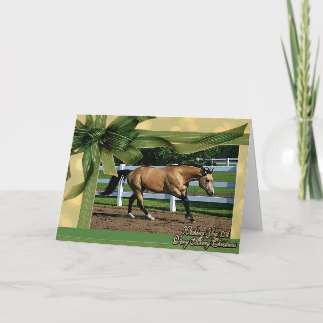 Buckskin Quarter Horse Blank julkort Helgkort (Framsida)