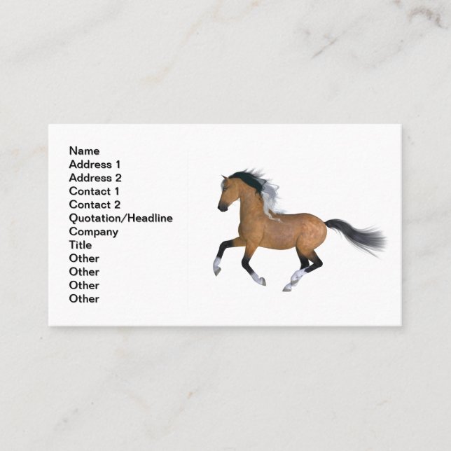 Buckskin Quarter Horse Visitkort (Framsida)