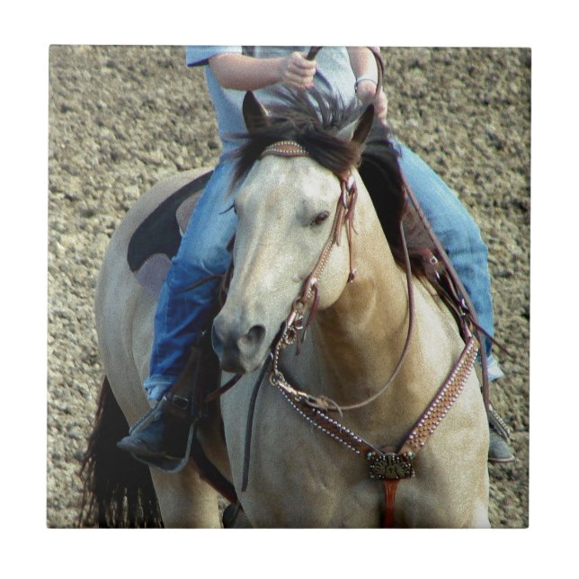 Buckskin Rodeo Horse Kakelplatta (Framsidan)