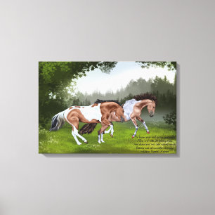 Buckskin Tobiano Målade Hästar Canvastryck