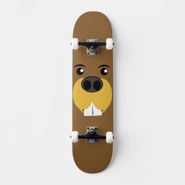 Bucky Beaver Ansikte Skateboard Bräda 20 Cm (Framsida)