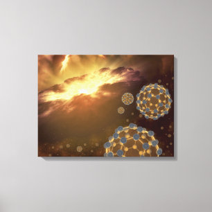 Buckyballs som flyter i interstellar utrymme canvastryck
