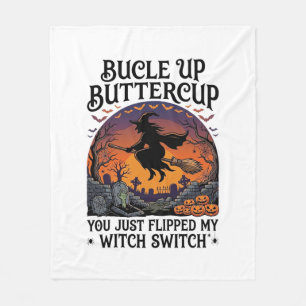 Bucle Up Buttercup Häxa Switch Halloween Kvast Pu Fleecefilt