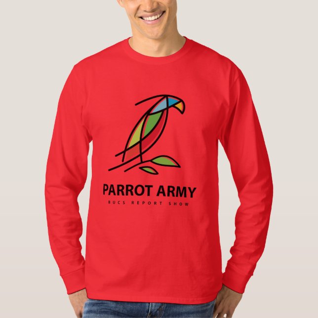 Bucs Report Show Parrot Army T Shirt (Framsida)