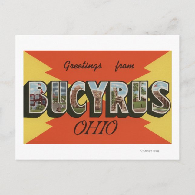 Bucyrus, OhioLarge Brev ScenesBucyrus, OH Vykort (Framsida)
