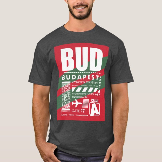 BUD Budapests flygplats T Shirt (Framsida)