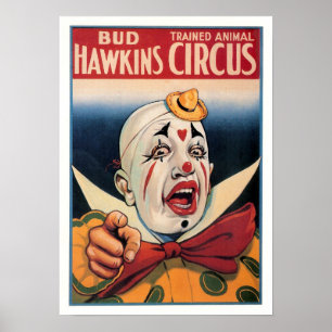 Bud Hawkins Vintage Circus Poster