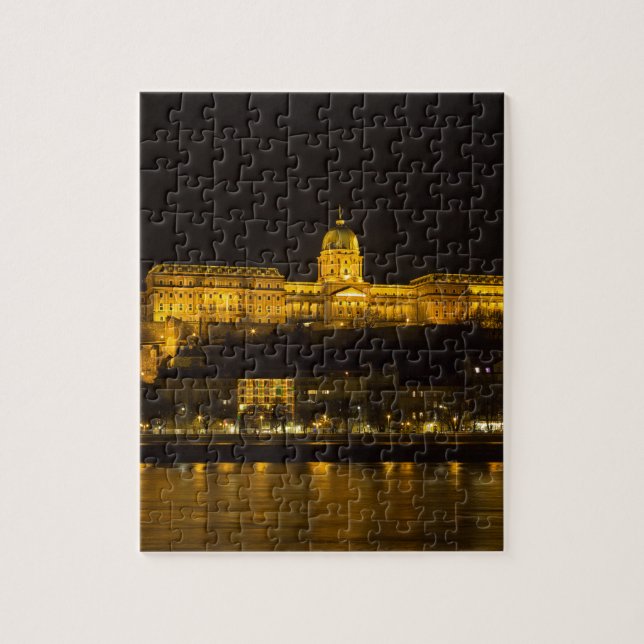 Buda Castle Hungary Budapest på natten Pussel (Vertikal)