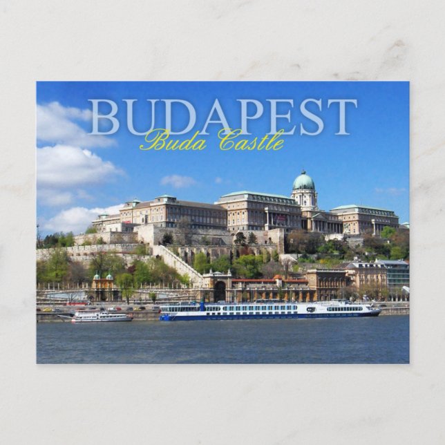Buda Castle som förbiser Donau i Budapest Vykort (Framsida)