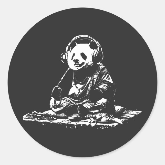 Buda Panda Runt Klistermärke (Framsida)