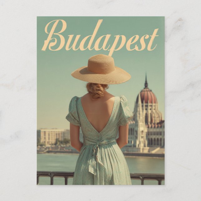 Budapest 50-talet vintage resor vykort (Framsida)
