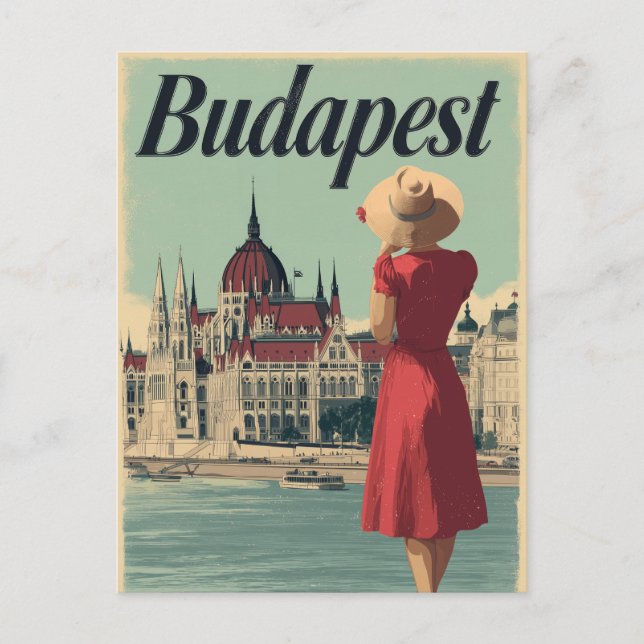 Budapest 50-talets vintage vykort (Framsida)