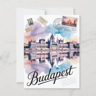 Budapest akvarell vykort