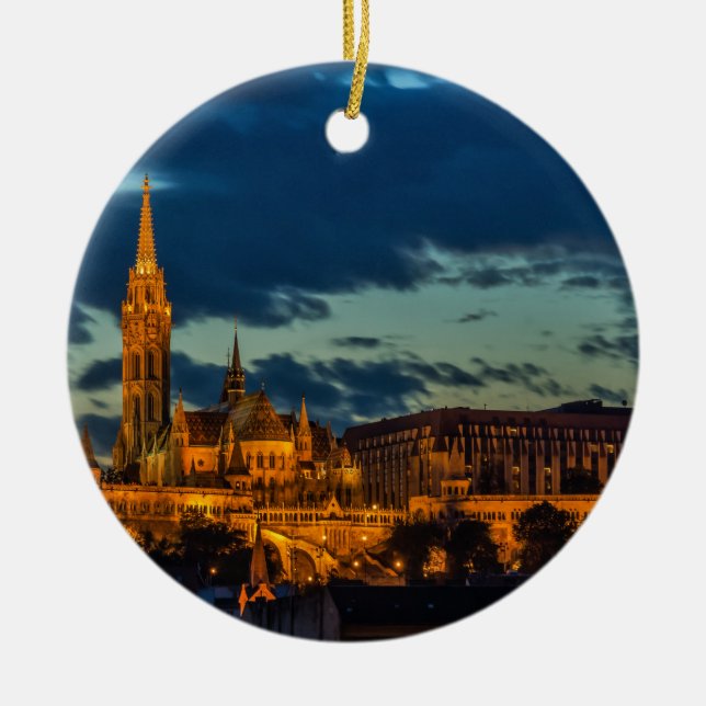 Budapest bild julgransprydnad keramik (Framsidan)