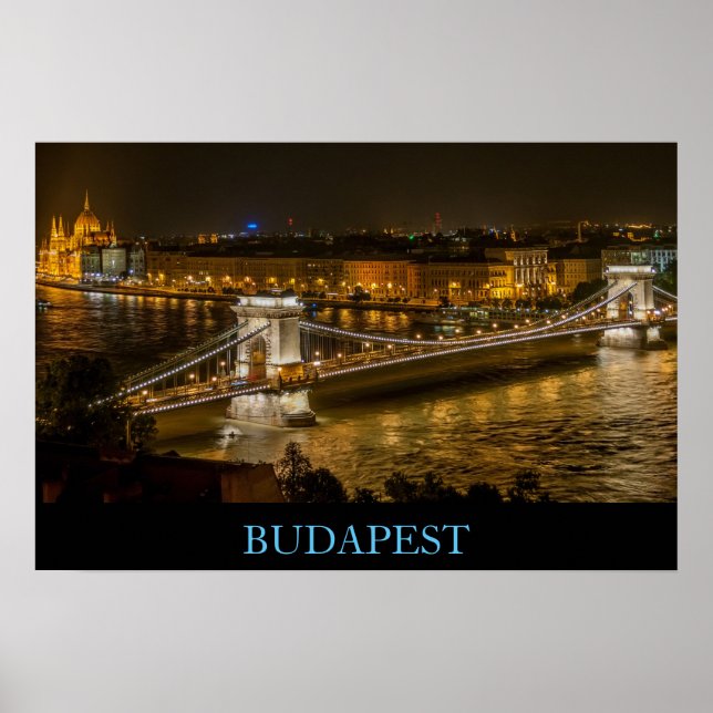 Budapest Bridge i Ungern Poster (Framsidan)
