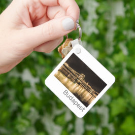 Budapest chain Bridge Hungary Retro Nattkväll Vint Nyckelring