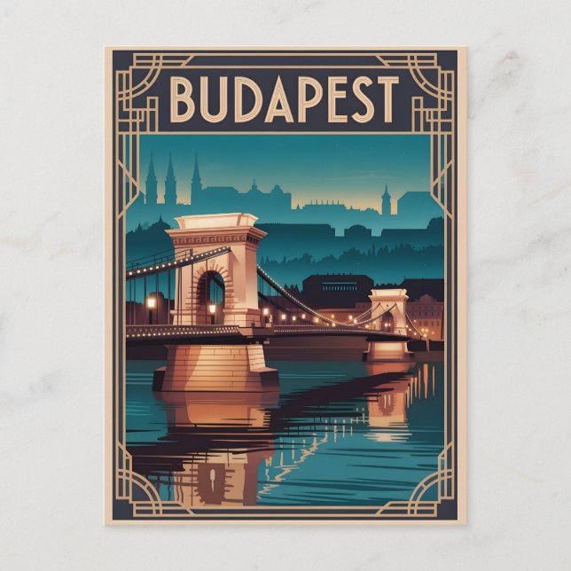 Budapest Chain Bridge Vykort (Framsida)