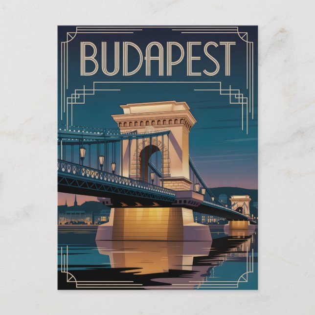 Budapest Chain Bridge Vykort (Framsida)