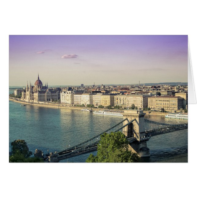 Budapest cityscape hälsningskort (Framsidan Horizontal)