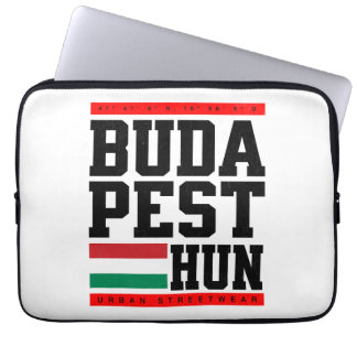 Budapest Coordinates Design Retro-Style Laptop Fodral
