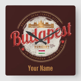 Budapest Design Ungerns Vintage Fyrkantig Klocka