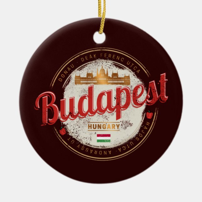 Budapest Design Ungerns Vintage Julgransprydnad Keramik (Framsidan)