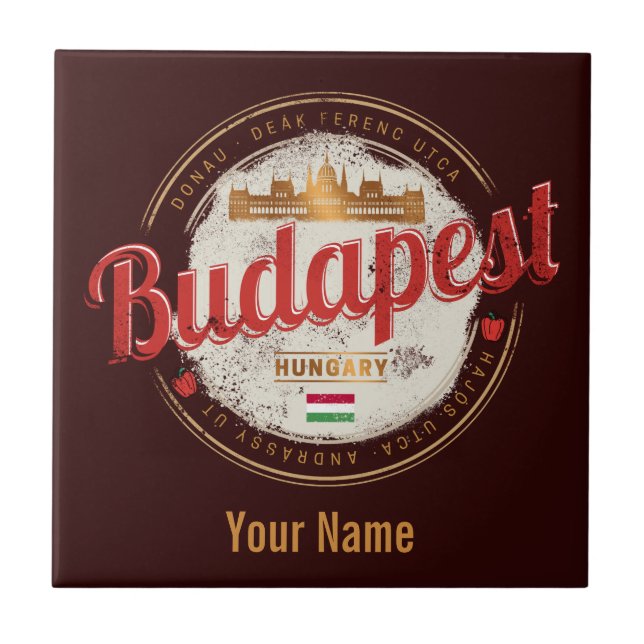 Budapest Design Ungerns Vintage Kakelplatta (Framsidan)