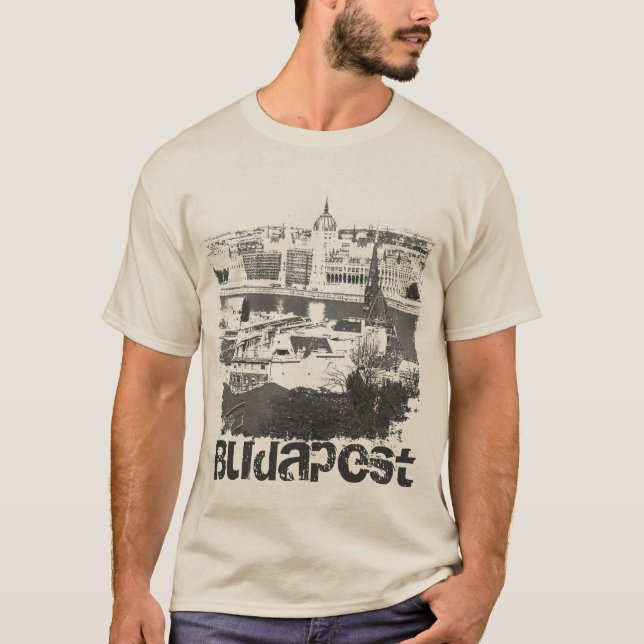 Budapest Distress Grunge T-shirt (Framsida)