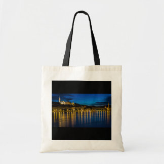 Budapest Donau River Reflection Vatten vid Natten Tygkasse