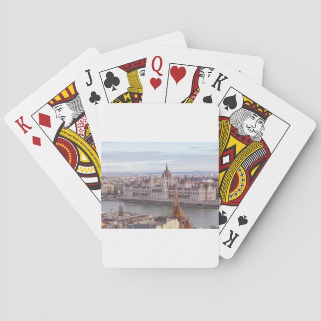 Budapest från det ungerska parlamentet per dag casinokort (Baksidan)