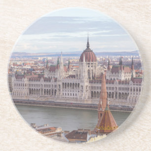 Budapest från det ungerska parlamentet per dag underlägg sandsten