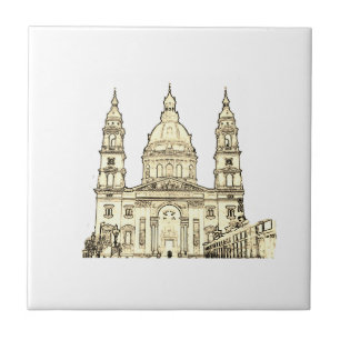Budapest Hungary Architecture Sketch Kakelplatta