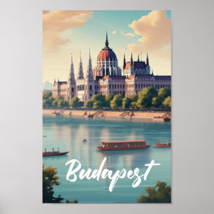Budapest Hungary Berömd Travel Ställe Poster