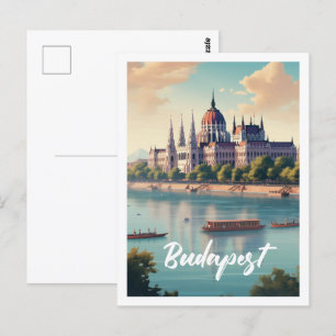 Budapest Hungary Berömd Travel Ställe Vykort