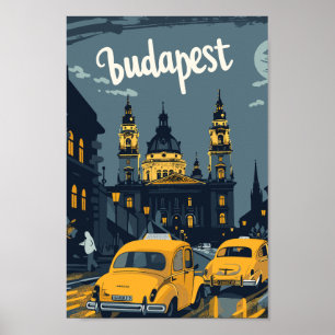 Budapest Hungary Berömd Travel Ställe vykort Poster