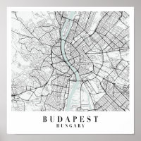 Budapest Hungary Blue Vatten Street Karta