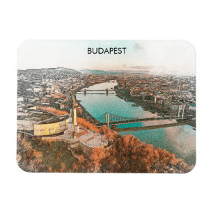 Budapest Hungary Donanube Panorama View Magnet
