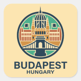 Budapest Hungary Europe Fyrkantigt Klistermärke