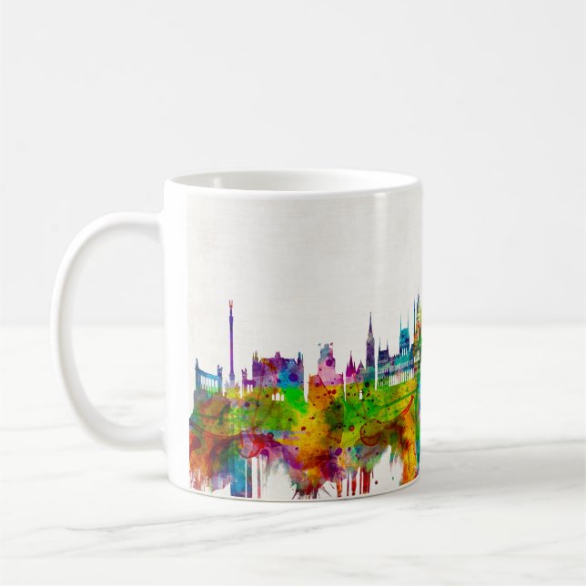 Budapest Hungary Skyline Kaffemugg (Vänster)